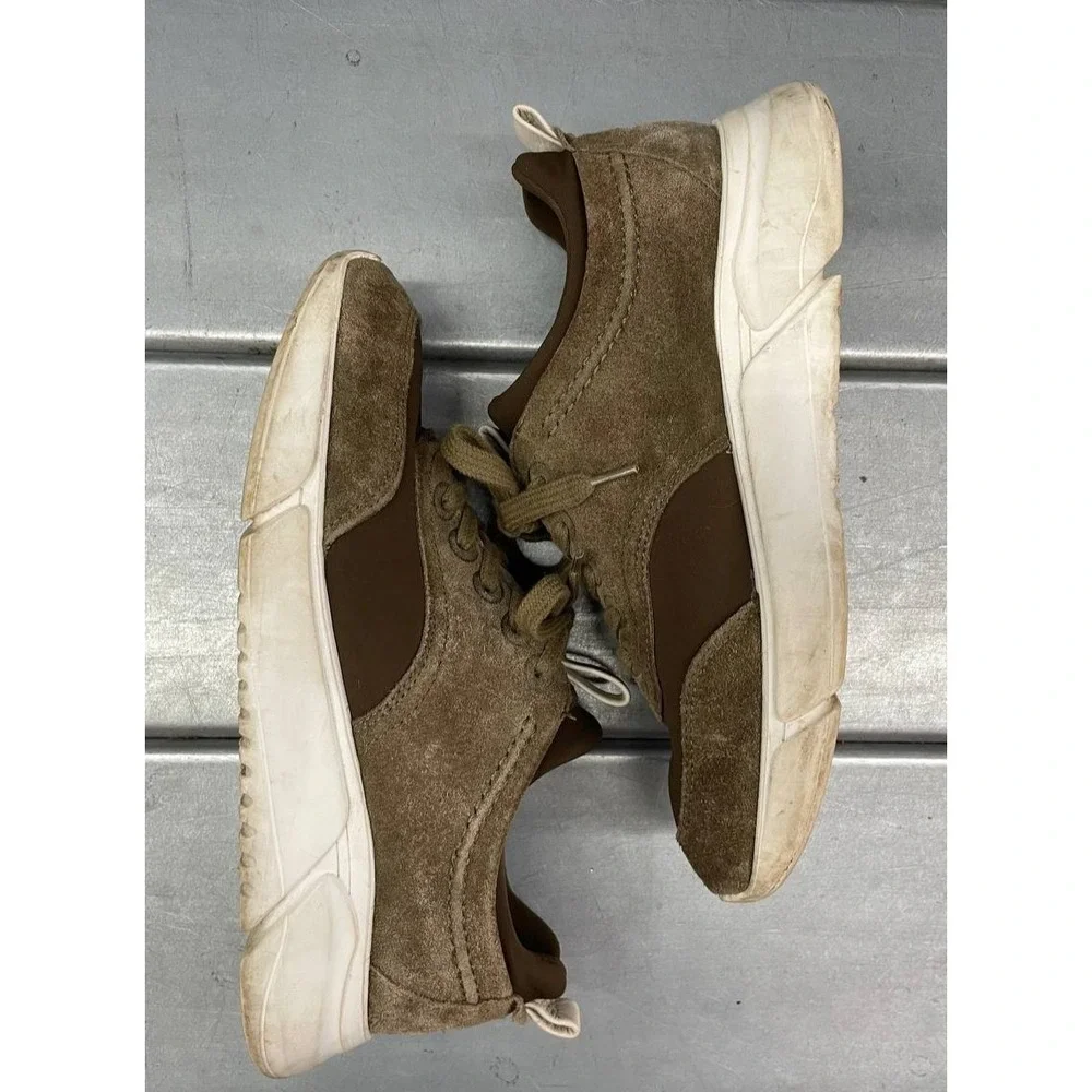 Massimo Dutti Trainers Sneakers Womens‎ EU 39 US 8/8.5 Olive Green Suede, Sock